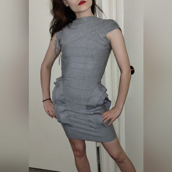 Herve Leger Dress Grey - Picture 2 of 6